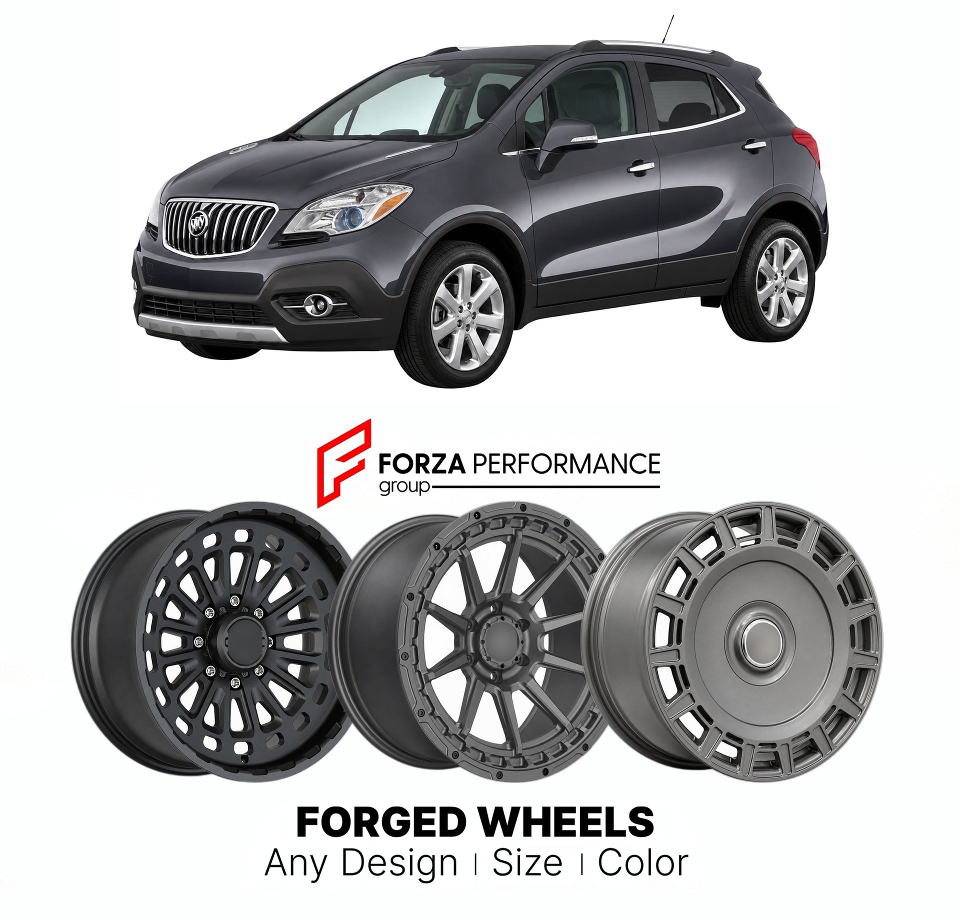 FORGED WHEELS RIMS for BUICK ENCORE ESSENCE 2013 - 2022

Custom forged wheels for Buick Encore Essence 2013 - 2022. Made-to-order monoblock, 2-piece and 3-piece rims in custom sizes, offsets, colors and finishes with guaranteed fitment.

We manufacture premium quality forged wheels rims for Buick Encore Essence 2013 - 2022 in any design, size, color.

THIS WHEEL DESIGN CAN BE CUSTOM-MADE FOR YOUR CAR IN ANY SIZE AND COLOR OPTIONS
Available in monoblock, 2-piece, 3-piece, duoblock, beadlock
3D wheel renderin