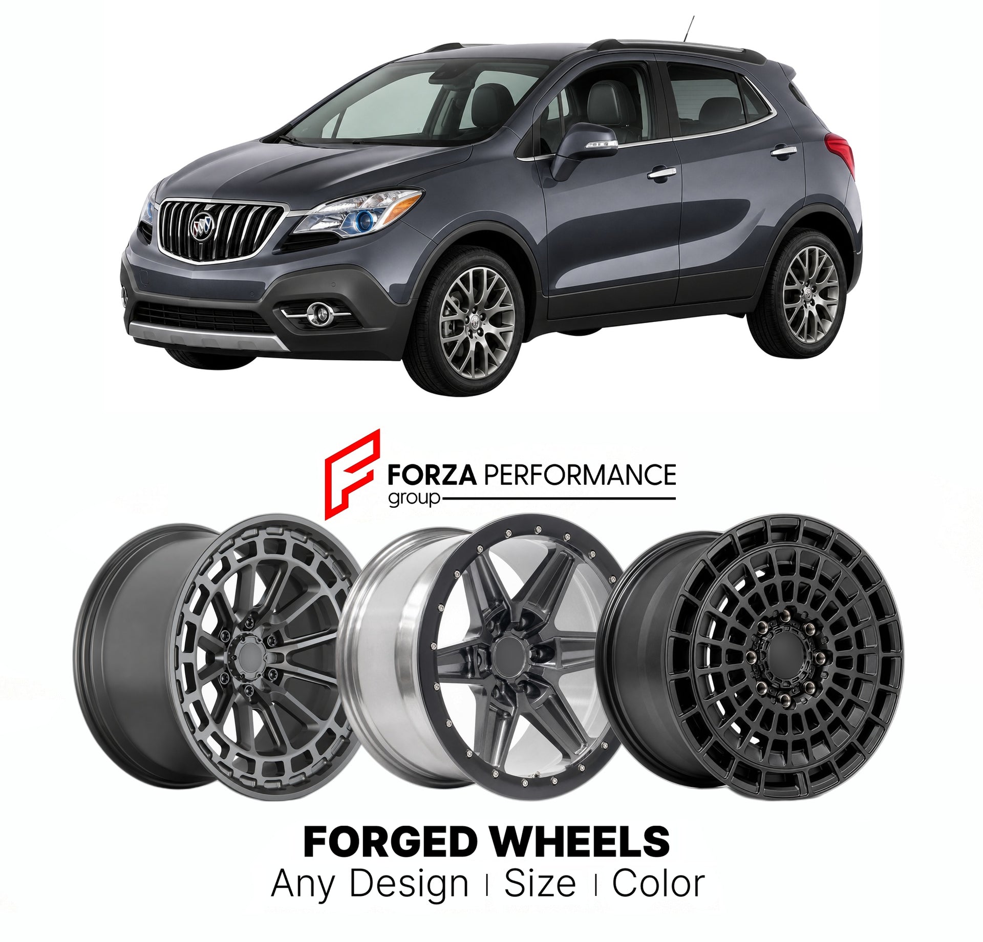 FORGED WHEELS RIMS for BUICK ENCORE SPORT TOURING 2013 - 2022

Custom forged wheels for Buick Encore Sport Touring 2013 - 2022. Made-to-order monoblock, 2-piece and 3-piece rims in custom sizes, offsets, colors and finishes with guaranteed fitment.

We manufacture premium quality forged wheels rims for Buick Encore Sport Touring 2013 - 2022 in any design, size, color.

THIS WHEEL DESIGN CAN BE CUSTOM-MADE FOR YOUR CAR IN ANY SIZE AND COLOR OPTIONS
Available in monoblock, 2-piece, 3-piece, duoblock, beadlock