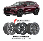 FORGED WHEELS RIMS for BUICK ENVISION SPORT TOURING 2016+

Custom forged wheels for Buick Envision Sport Touring 2016+. Made-to-order monoblock, 2-piece and 3-piece rims in custom sizes, offsets, colors and finishes with guaranteed fitment.

We manufacture premium quality forged wheels rims for Buick Envision Sport Touring 2016+ in any design, size, color.

THIS WHEEL DESIGN CAN BE CUSTOM-MADE FOR YOUR CAR IN ANY SIZE AND COLOR OPTIONS
Available in monoblock, 2-piece, 3-piece, duoblock, beadlock
3D wheel re