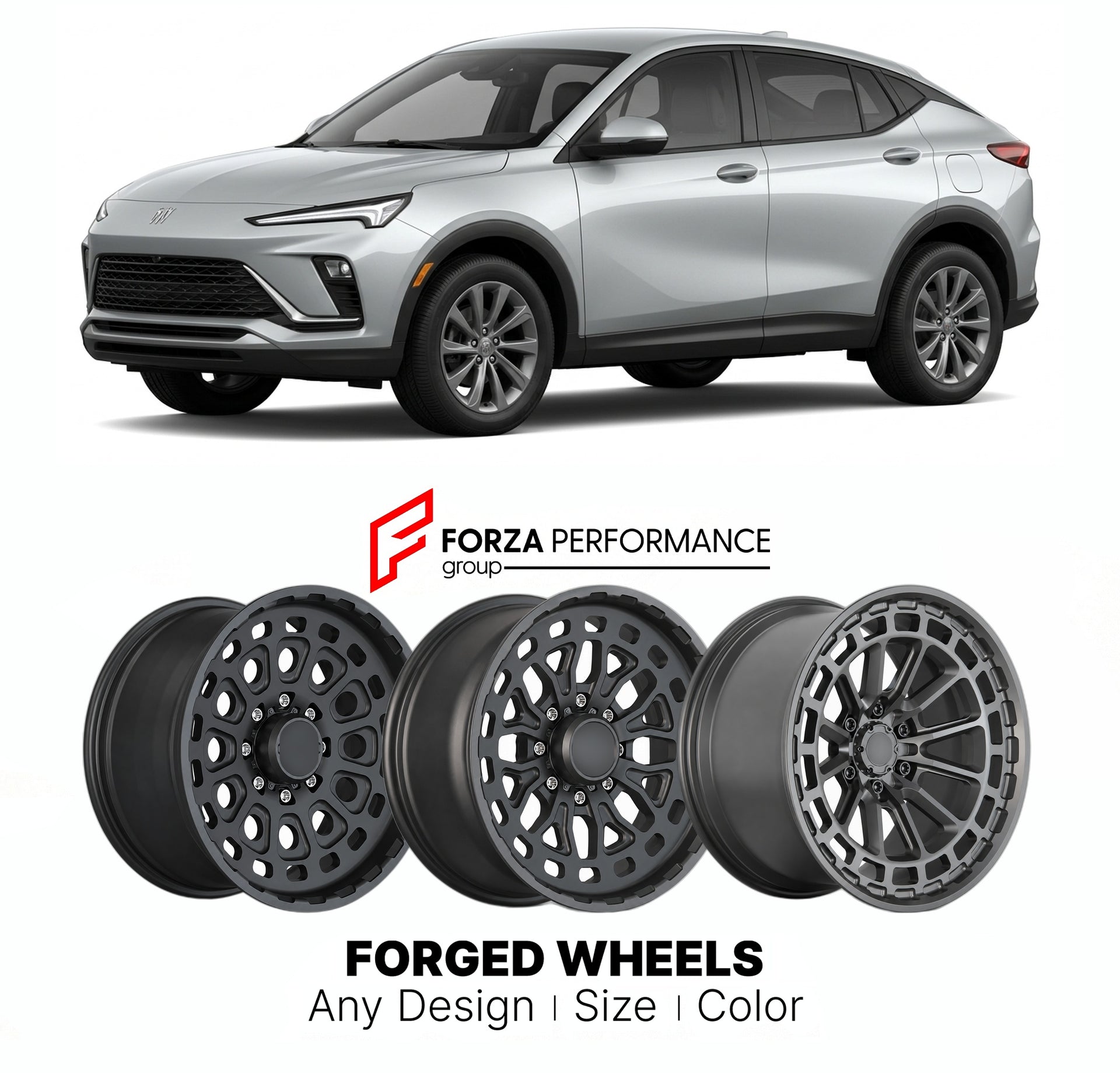 FORGED WHEELS RIMS for BUICK ENVISTA 2024+

Custom forged wheels for Buick Envista 2024+. Made-to-order monoblock, 2-piece and 3-piece rims in custom sizes, offsets, colors and finishes with guaranteed fitment.

We manufacture premium quality forged wheels rims for Buick Envista 2024+ in any design, size, color.

THIS WHEEL DESIGN CAN BE CUSTOM-MADE FOR YOUR CAR IN ANY SIZE AND COLOR OPTIONS
Available in monoblock, 2-piece, 3-piece, duoblock, beadlock
3D wheel renderings are provided according to the exact 