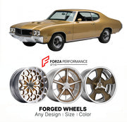 CUSTOM CLASSIC VINTAGE RESTOMOD RETRO OLD SCHOOL FORGED WHEELS RIMS for BUICK GS 455 1970 - 1972
Custom forged wheels for classic American muscle cars. Ideal for restomod builds, vintage restorations, and show cars. Deep dish and retro styling available.

We manufacture premium quality forged wheels rims for Buick GS 455 1970 - 1972 in any design, size, color.

THIS WHEEL DESIGN CAN BE CUSTOM-MADE FOR YOUR CAR IN ANY SIZE AND COLOR OPTIONS
Available in monoblock, 2-piece, 3-piece, duoblock, beadlock
3D whee