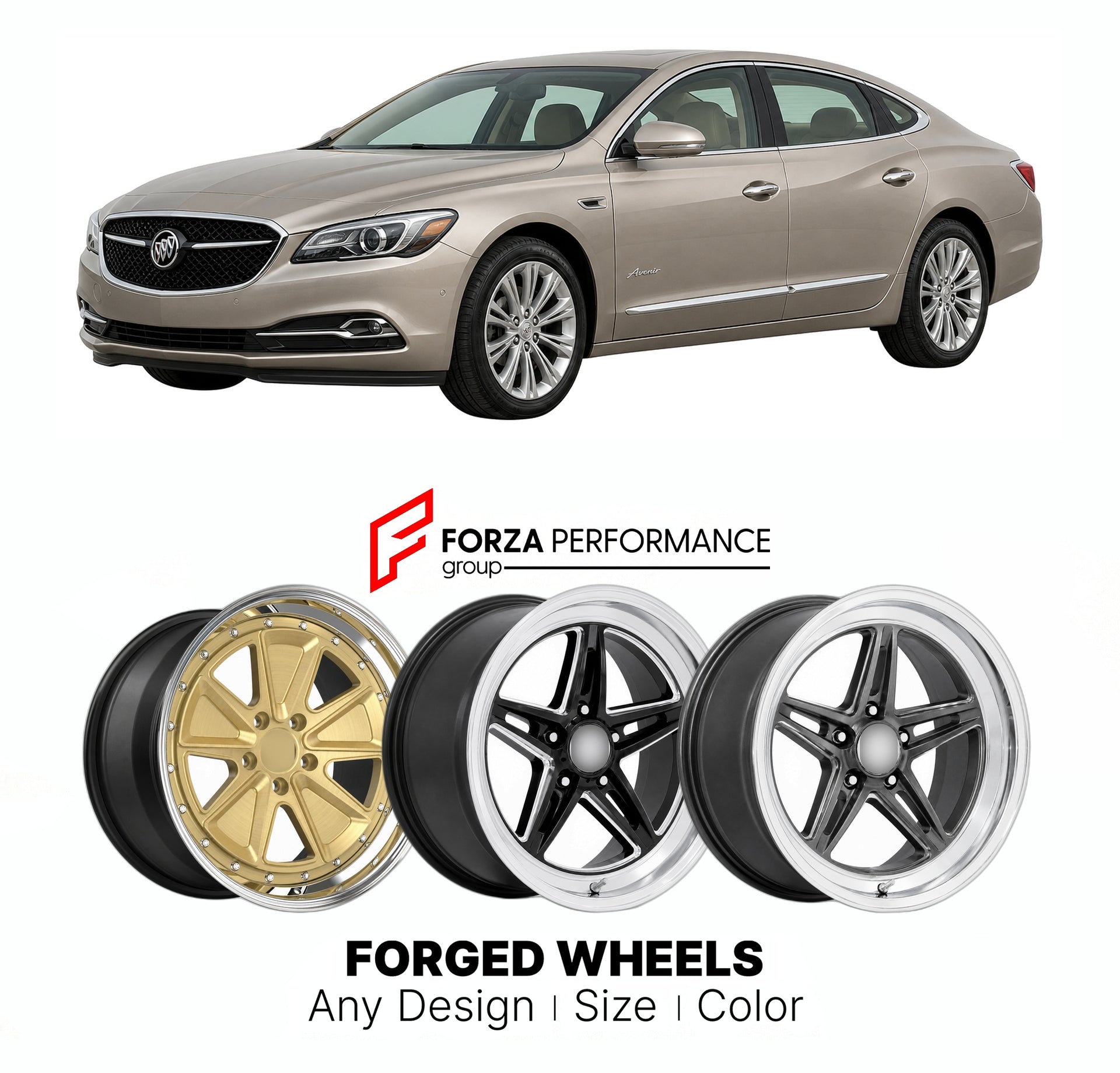 FORGED WHEELS RIMS for BUICK LACROSSE AVENIR 2005 - 2019

Custom forged wheels for Buick LaCrosse Avenir 2005 - 2019. Made-to-order monoblock, 2-piece and 3-piece rims in custom sizes, offsets, colors and finishes with guaranteed fitment.

We manufacture premium quality forged wheels rims for Buick LaCrosse Avenir 2005 - 2019 in any design, size, color.

THIS WHEEL DESIGN CAN BE CUSTOM-MADE FOR YOUR CAR IN ANY SIZE AND COLOR OPTIONS
Available in monoblock, 2-piece, 3-piece, duoblock, beadlock
3D wheel rende