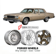 CUSTOM CLASSIC VINTAGE RESTOMOD RETRO OLD SCHOOL FORGED WHEELS RIMS for BUICK LESABRE 1977 - 1985
Custom forged wheels for classic American muscle cars. Ideal for restomod builds, vintage restorations, and show cars. Deep dish and retro styling available.

We manufacture premium quality forged wheels rims for Buick LeSabre 1977 - 1985 in any design, size, color.

THIS WHEEL DESIGN CAN BE CUSTOM-MADE FOR YOUR CAR IN ANY SIZE AND COLOR OPTIONS
Available in monoblock, 2-piece, 3-piece, duoblock, beadlock
3D wh
