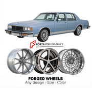 CUSTOM CLASSIC VINTAGE RESTOMOD RETRO OLD SCHOOL FORGED WHEELS RIMS for BUICK LESABRE 1986 - 1990
Custom forged wheels for classic American muscle cars. Ideal for restomod builds, vintage restorations, and show cars. Deep dish and retro styling available.

We manufacture premium quality forged wheels rims for Buick LeSabre 1986 - 1990 in any design, size, color.

THIS WHEEL DESIGN CAN BE CUSTOM-MADE FOR YOUR CAR IN ANY SIZE AND COLOR OPTIONS
Available in monoblock, 2-piece, 3-piece, duoblock, beadlock
3D wh