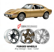 CUSTOM CLASSIC VINTAGE RESTOMOD RETRO OLD SCHOOL FORGED WHEELS RIMS for BUICK OPEL 1969 - 1973
Custom forged wheels for classic American muscle cars. Ideal for restomod builds, vintage restorations, and show cars. Deep dish and retro styling available.

We manufacture premium quality forged wheels rims for Buick Opel 1969 - 1973 in any design, size, color.

THIS WHEEL DESIGN CAN BE CUSTOM-MADE FOR YOUR CAR IN ANY SIZE AND COLOR OPTIONS
Available in monoblock, 2-piece, 3-piece, duoblock, beadlock
3D wheel re