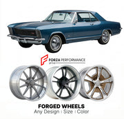 CUSTOM CLASSIC VINTAGE RESTOMOD RETRO OLD SCHOOL FORGED WHEELS RIMS for BUICK RS 1965 - 1968
Custom forged wheels for classic American muscle cars. Ideal for restomod builds, vintage restorations, and show cars. Deep dish and retro styling available.

We manufacture premium quality forged wheels rims for Buick RS 1965 - 1968 in any design, size, color.

THIS WHEEL DESIGN CAN BE CUSTOM-MADE FOR YOUR CAR IN ANY SIZE AND COLOR OPTIONS
Available in monoblock, 2-piece, 3-piece, duoblock, beadlock
3D wheel render