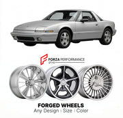 CUSTOM CLASSIC VINTAGE RESTOMOD RETRO OLD SCHOOL FORGED WHEELS RIMS for BUICK REATTA 1988 - 1990
Custom forged wheels for classic American muscle cars. Ideal for restomod builds, vintage restorations, and show cars. Deep dish and retro styling available.

We manufacture premium quality forged wheels rims for Buick Reatta 1988 - 1990 in any design, size, color.

THIS WHEEL DESIGN CAN BE CUSTOM-MADE FOR YOUR CAR IN ANY SIZE AND COLOR OPTIONS
Available in monoblock, 2-piece, 3-piece, duoblock, beadlock
3D whee