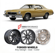 CUSTOM CLASSIC VINTAGE RESTOMOD RETRO OLD SCHOOL FORGED WHEELS RIMS for BUICK REGAL 1973 - 1977
Custom forged wheels for classic American muscle cars. Ideal for restomod builds, vintage restorations, and show cars. Deep dish and retro styling available.

We manufacture premium quality forged wheels rims for Buick Regal 1973 - 1977 in any design, size, color.

THIS WHEEL DESIGN CAN BE CUSTOM-MADE FOR YOUR CAR IN ANY SIZE AND COLOR OPTIONS
Available in monoblock, 2-piece, 3-piece, duoblock, beadlock
3D wheel 