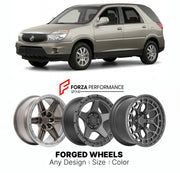 FORGED WHEELS RIMS for BUICK RENDEZVOUS 2002 - 2007

Custom forged wheels for Buick Rendezvous 2002 - 2007. Made-to-order monoblock, 2-piece and 3-piece rims in custom sizes, offsets, colors and finishes with guaranteed fitment.

We manufacture premium quality forged wheels rims for Buick Rendezvous 2002 - 2007 in any design, size, color.

THIS WHEEL DESIGN CAN BE CUSTOM-MADE FOR YOUR CAR IN ANY SIZE AND COLOR OPTIONS
Available in monoblock, 2-piece, 3-piece, duoblock, beadlock
3D wheel renderings are provi