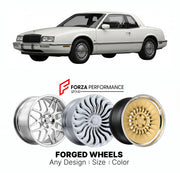 FORGED WHEELS RIMS for BUICK RIVIERA 1986 - 1993

Custom forged wheels for Buick Riviera 1986 - 1993. Made-to-order monoblock, 2-piece and 3-piece rims in custom sizes, offsets, colors and finishes with guaranteed fitment.

We manufacture premium quality forged wheels rims for Buick Riviera 1986 - 1993 in any design, size, color.

THIS WHEEL DESIGN CAN BE CUSTOM-MADE FOR YOUR CAR IN ANY SIZE AND COLOR OPTIONS
Available in monoblock, 2-piece, 3-piece, duoblock, beadlock
3D wheel renderings are provided accor