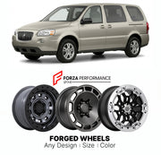 FORGED WHEELS RIMS for BUICK TERRAZA 2005 - 2007

Custom forged wheels for Buick Terraza 2005 - 2007. Made-to-order monoblock, 2-piece and 3-piece rims in custom sizes, offsets, colors and finishes with guaranteed fitment.

We manufacture premium quality forged wheels rims for Buick Terraza 2005 - 2007 in any design, size, color.

THIS WHEEL DESIGN CAN BE CUSTOM-MADE FOR YOUR CAR IN ANY SIZE AND COLOR OPTIONS
Available in monoblock, 2-piece, 3-piece, duoblock, beadlock
3D wheel renderings are provided accor