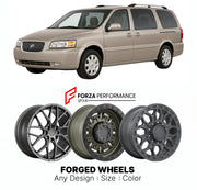 FORGED WHEELS RIMS for BUICK TERRAZA CX 2005 - 2007

Custom forged wheels for Buick Terraza CX 2005 - 2007. Made-to-order monoblock, 2-piece and 3-piece rims in custom sizes, offsets, colors and finishes with guaranteed fitment.

We manufacture premium quality forged wheels rims for Buick Terraza CX 2005 - 2007 in any design, size, color.

THIS WHEEL DESIGN CAN BE CUSTOM-MADE FOR YOUR CAR IN ANY SIZE AND COLOR OPTIONS
Available in monoblock, 2-piece, 3-piece, duoblock, beadlock
3D wheel renderings are provi
