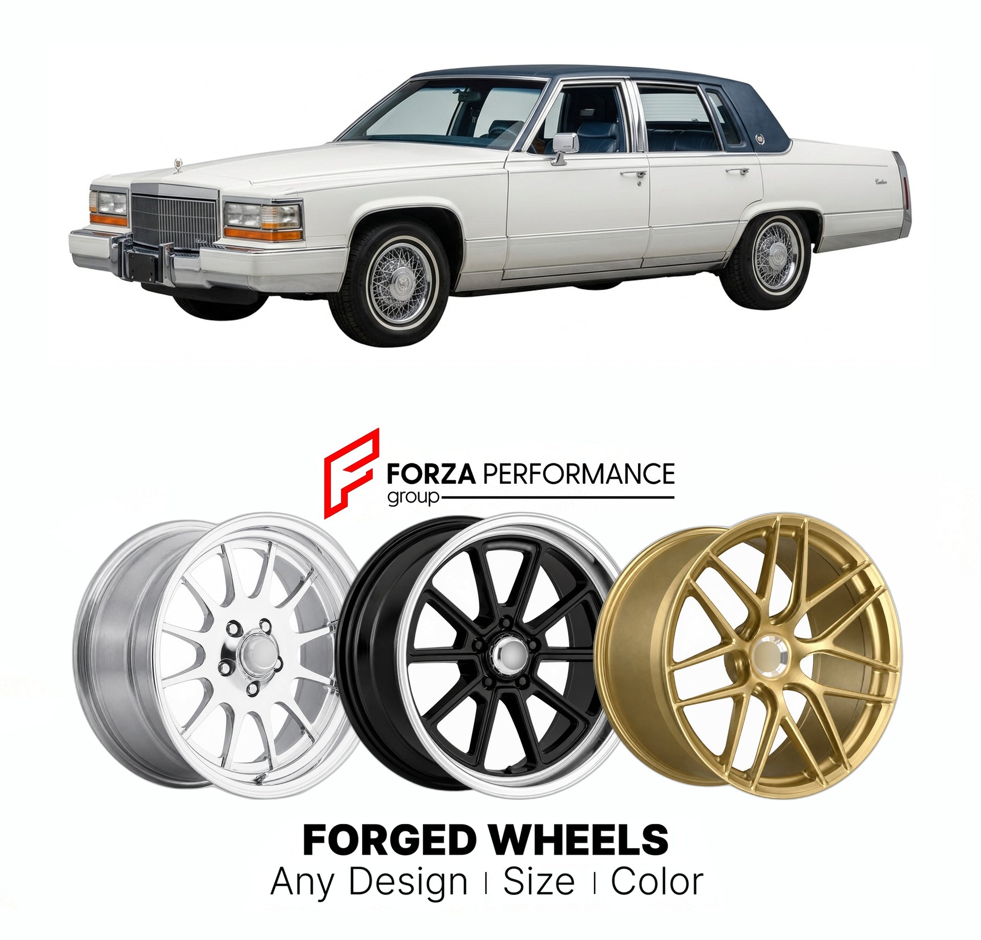 FORGED WHEELS RIMS for CADILLAC BROUGHAM 1990 - 1992

Custom forged wheels for Cadillac Brougham 1990 - 1992. Made-to-order monoblock, 2-piece and 3-piece rims in custom sizes, offsets, colors and finishes with guaranteed fitment.

We manufacture premium quality forged wheels rims for Cadillac Brougham 1990 - 1992 in any design, size, color.

THIS WHEEL DESIGN CAN BE CUSTOM-MADE FOR YOUR CAR IN ANY SIZE AND COLOR OPTIONS
Available in monoblock, 2-piece, 3-piece, duoblock, beadlock
3D wheel renderings are pr