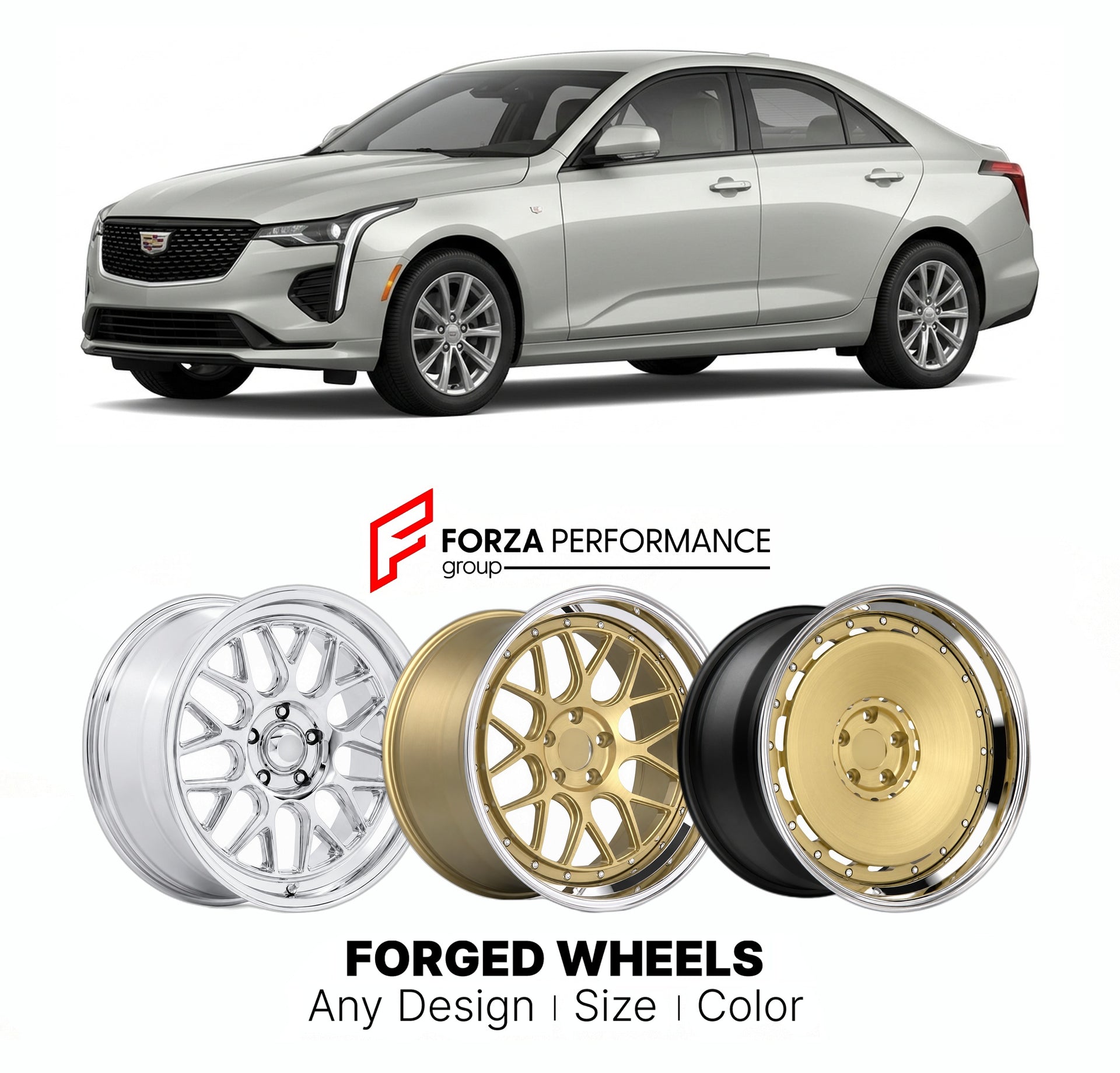 FORGED WHEELS RIMS for CADILLAC CT4 2020+

Custom forged wheels for Cadillac CT4 2020+. Made-to-order monoblock, 2-piece and 3-piece rims in custom sizes, offsets, colors and finishes with guaranteed fitment.

We manufacture premium quality forged wheels rims for Cadillac CT4 2020+ in any design, size, color.

THIS WHEEL DESIGN CAN BE CUSTOM-MADE FOR YOUR CAR IN ANY SIZE AND COLOR OPTIONS
Available in monoblock, 2-piece, 3-piece, duoblock, beadlock
3D wheel renderings are provided according to the exact dim