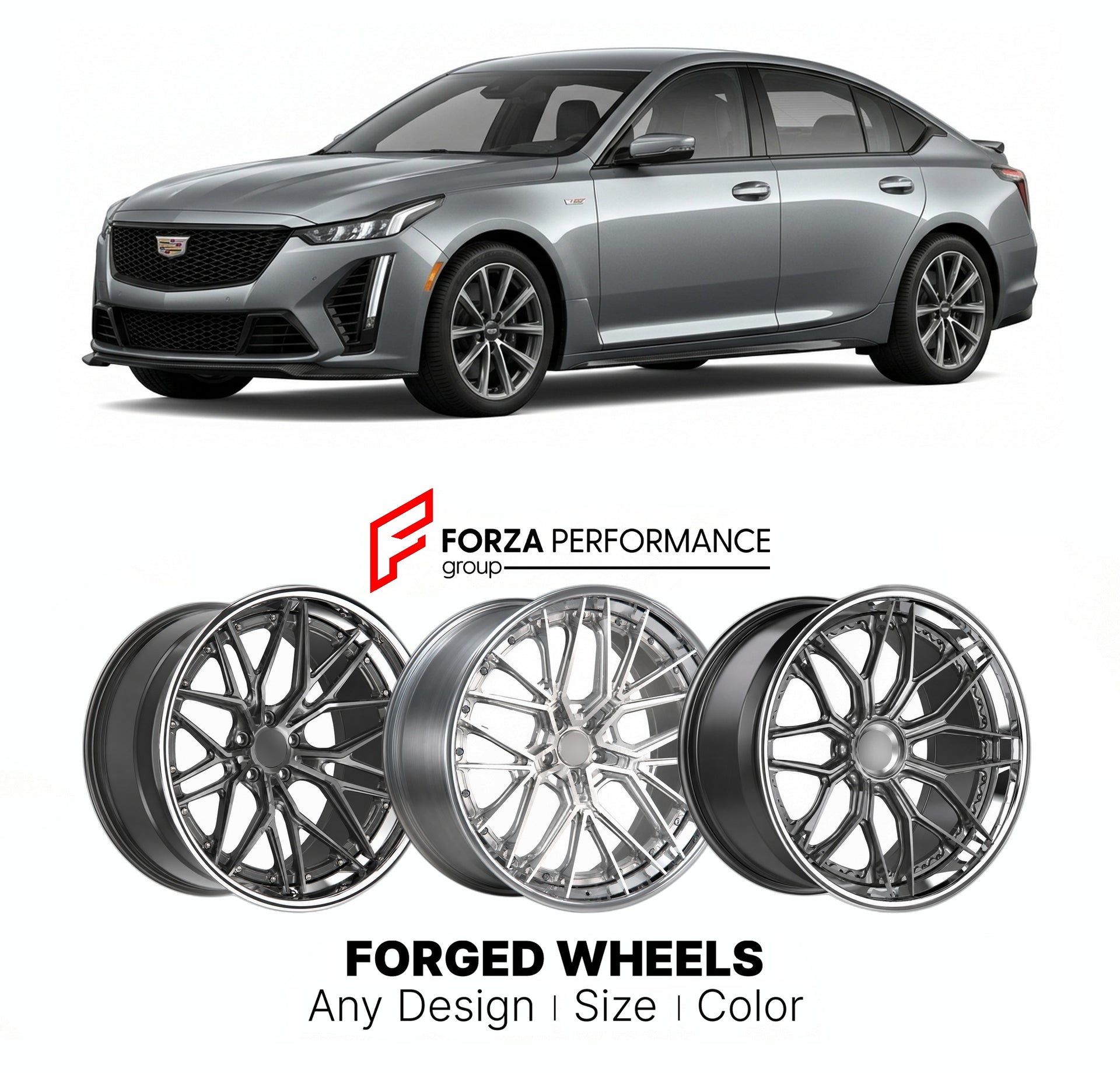 FORGED WHEELS RIMS for CADILLAC CT5-V BLACKWING 2022+

Custom forged wheels for Cadillac CT5-V Blackwing 2022+. Made-to-order monoblock, 2-piece and 3-piece rims in custom sizes, offsets, colors and finishes with guaranteed fitment.

We manufacture premium quality forged wheels rims for Cadillac CT5-V Blackwing 2022+ in any design, size, color.

THIS WHEEL DESIGN CAN BE CUSTOM-MADE FOR YOUR CAR IN ANY SIZE AND COLOR OPTIONS
Available in monoblock, 2-piece, 3-piece, duoblock, beadlock
3D wheel renderings are