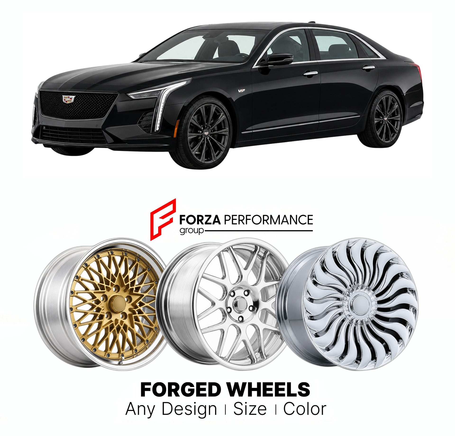 FORGED WHEELS RIMS for CADILLAC CT6 CT6-V 2016 - 2020

Custom forged wheels for Cadillac CT6 CT6-V 2016 - 2020. Made-to-order monoblock, 2-piece and 3-piece rims in custom sizes, offsets, colors and finishes with guaranteed fitment.

We manufacture premium quality forged wheels rims for Cadillac CT6 CT6-V 2016 - 2020 in any design, size, color.

THIS WHEEL DESIGN CAN BE CUSTOM-MADE FOR YOUR CAR IN ANY SIZE AND COLOR OPTIONS
Available in monoblock, 2-piece, 3-piece, duoblock, beadlock
3D wheel renderings are