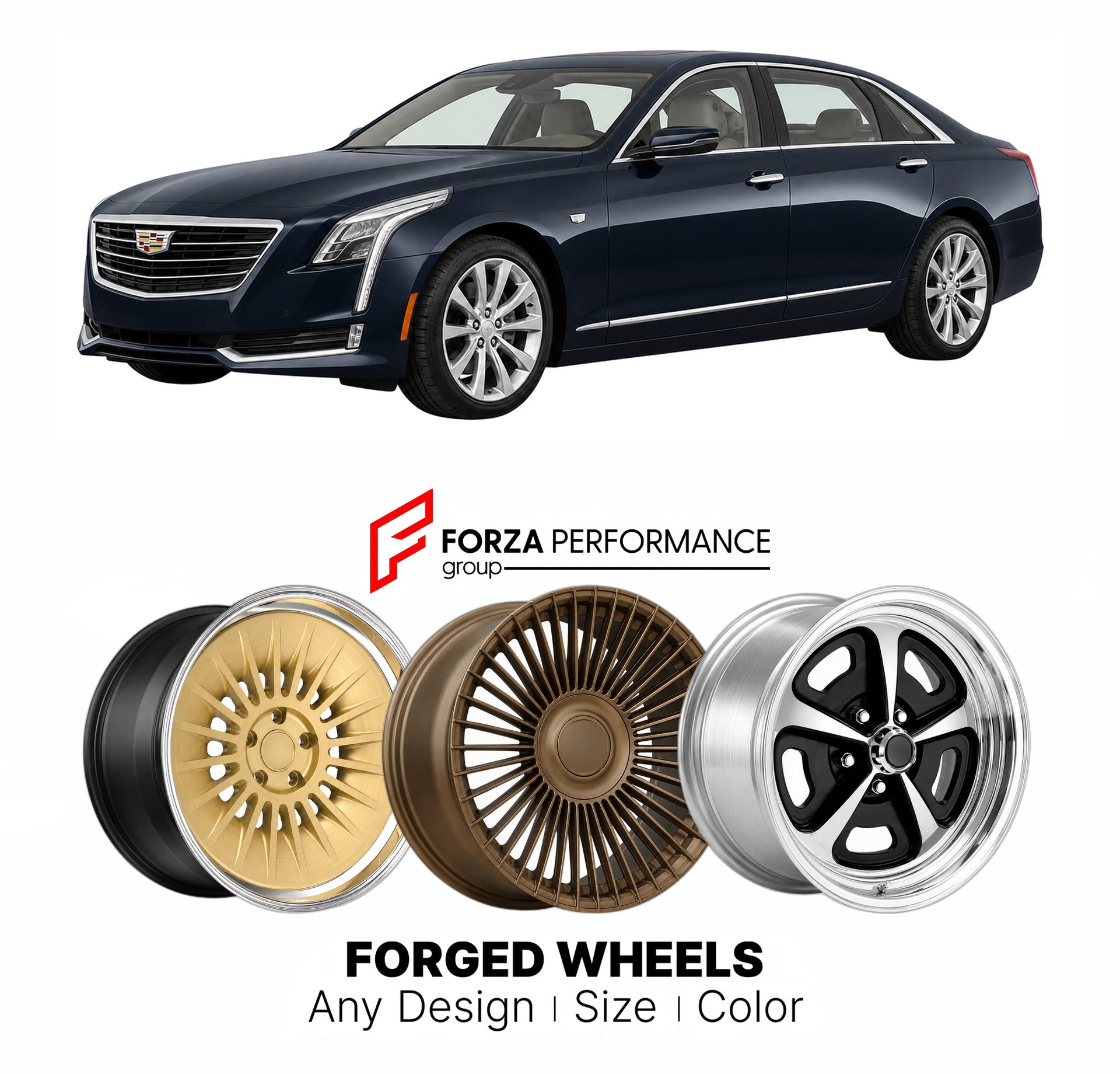 FORGED WHEELS RIMS for CADILLAC CT6 LUXURY 2016 - 2020

Custom forged wheels for Cadillac CT6 Luxury 2016 - 2020. Made-to-order monoblock, 2-piece and 3-piece rims in custom sizes, offsets, colors and finishes with guaranteed fitment.

We manufacture premium quality forged wheels rims for Cadillac CT6 Luxury 2016 - 2020 in any design, size, color.

THIS WHEEL DESIGN CAN BE CUSTOM-MADE FOR YOUR CAR IN ANY SIZE AND COLOR OPTIONS
Available in monoblock, 2-piece, 3-piece, duoblock, beadlock
3D wheel renderings 