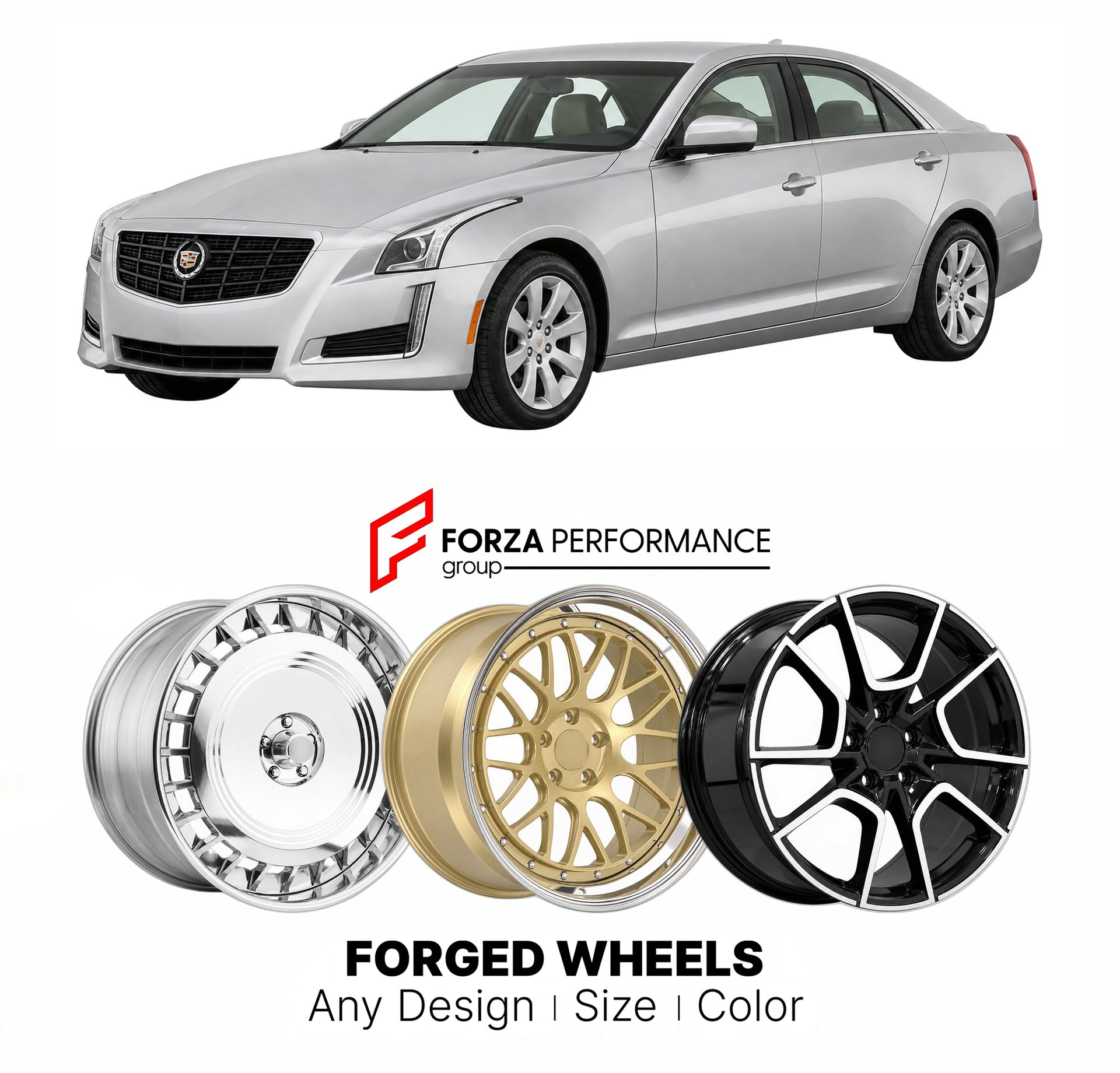 FORGED WHEELS RIMS for CADILLAC CTS BASE 2003 - 2019

Custom forged wheels for Cadillac CTS Base 2003 - 2019. Made-to-order monoblock, 2-piece and 3-piece rims in custom sizes, offsets, colors and finishes with guaranteed fitment.

We manufacture premium quality forged wheels rims for Cadillac CTS Base 2003 - 2019 in any design, size, color.

THIS WHEEL DESIGN CAN BE CUSTOM-MADE FOR YOUR CAR IN ANY SIZE AND COLOR OPTIONS
Available in monoblock, 2-piece, 3-piece, duoblock, beadlock
3D wheel renderings are pr