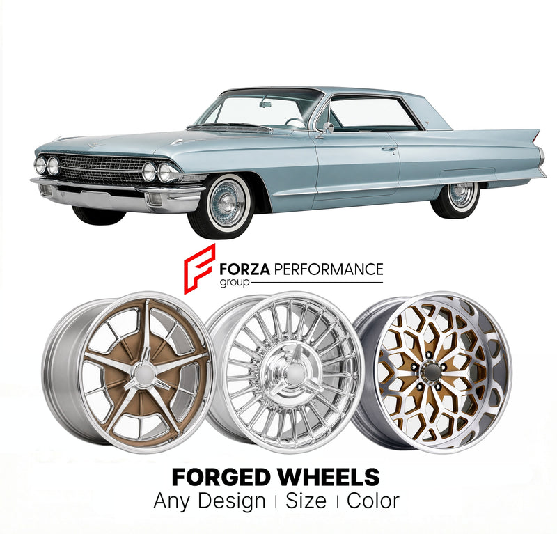 CUSTOM CLASSIC VINTAGE RESTOMOD RETRO OLD SCHOOL FORGED WHEELS RIMS for CADILLAC COUPE DE VILLE 1961 - 1964