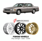 FORGED WHEELS RIMS for CADILLAC DEVILLE CONCOURS K-BODY G-BODY 1990 - 2005

Custom forged wheels for Cadillac DeVille Concours K-Body G-Body 1990 - 2005. Made-to-order monoblock, 2-piece and 3-piece rims in custom sizes, offsets, colors and finishes with guaranteed fitment.

We manufacture premium quality forged wheels rims for Cadillac DeVille Concours K-Body G-Body 1990 - 2005 in any design, size, color.

THIS WHEEL DESIGN CAN BE CUSTOM-MADE FOR YOUR CAR IN ANY SIZE AND COLOR OPTIONS
Available in monobloc