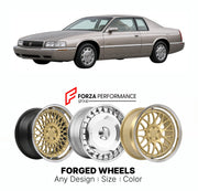 FORGED WHEELS RIMS for CADILLAC ELDORADO COLLECTOR SERIES 1992 - 2002

Custom forged wheels for Cadillac Eldorado Collector Series 1992 - 2002. Made-to-order monoblock, 2-piece and 3-piece rims in custom sizes, offsets, colors and finishes with guaranteed fitment.

We manufacture premium quality forged wheels rims for Cadillac Eldorado Collector Series 1992 - 2002 in any design, size, color.

THIS WHEEL DESIGN CAN BE CUSTOM-MADE FOR YOUR CAR IN ANY SIZE AND COLOR OPTIONS
Available in monoblock, 2-piece, 3-p