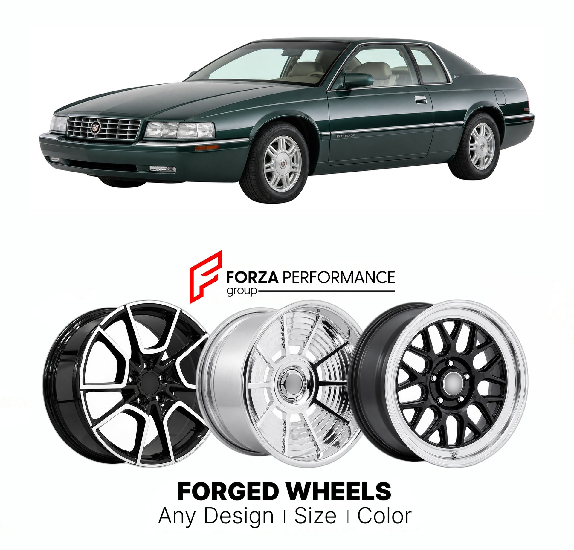 FORGED WHEELS RIMS for CADILLAC ELDORADO ESC 1992 - 2002

Custom forged wheels for Cadillac Eldorado ESC 1992 - 2002. Made-to-order monoblock, 2-piece and 3-piece rims in custom sizes, offsets, colors and finishes with guaranteed fitment.

We manufacture premium quality forged wheels rims for Cadillac Eldorado ESC 1992 - 2002 in any design, size, color.

THIS WHEEL DESIGN CAN BE CUSTOM-MADE FOR YOUR CAR IN ANY SIZE AND COLOR OPTIONS
Available in monoblock, 2-piece, 3-piece, duoblock, beadlock
3D wheel rende