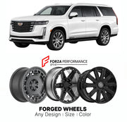 FORGED WHEELS RIMS for CADILLAC ESCALADE 2021+

Custom forged wheels for Cadillac Escalade 2021+. Made-to-order monoblock, 2-piece and 3-piece rims in custom sizes, offsets, colors and finishes with guaranteed fitment.

We manufacture premium quality forged wheels rims for Cadillac Escalade 2021+ in any design, size, color.

THIS WHEEL DESIGN CAN BE CUSTOM-MADE FOR YOUR CAR IN ANY SIZE AND COLOR OPTIONS
Available in monoblock, 2-piece, 3-piece, duoblock, beadlock
3D wheel renderings are provided according t