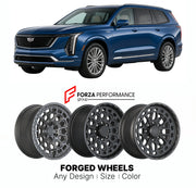 FORGED WHEELS RIMS for CADILLAC VISTIQ PLATINUM 2026+

Custom forged wheels for Cadillac Vistiq Platinum 2026+. Made-to-order monoblock, 2-piece and 3-piece rims in custom sizes, offsets, colors and finishes with guaranteed fitment.

We manufacture premium quality forged wheels rims for Cadillac Vistiq Platinum 2026+ in any design, size, color.

THIS WHEEL DESIGN CAN BE CUSTOM-MADE FOR YOUR CAR IN ANY SIZE AND COLOR OPTIONS
Available in monoblock, 2-piece, 3-piece, duoblock, beadlock
3D wheel renderings are
