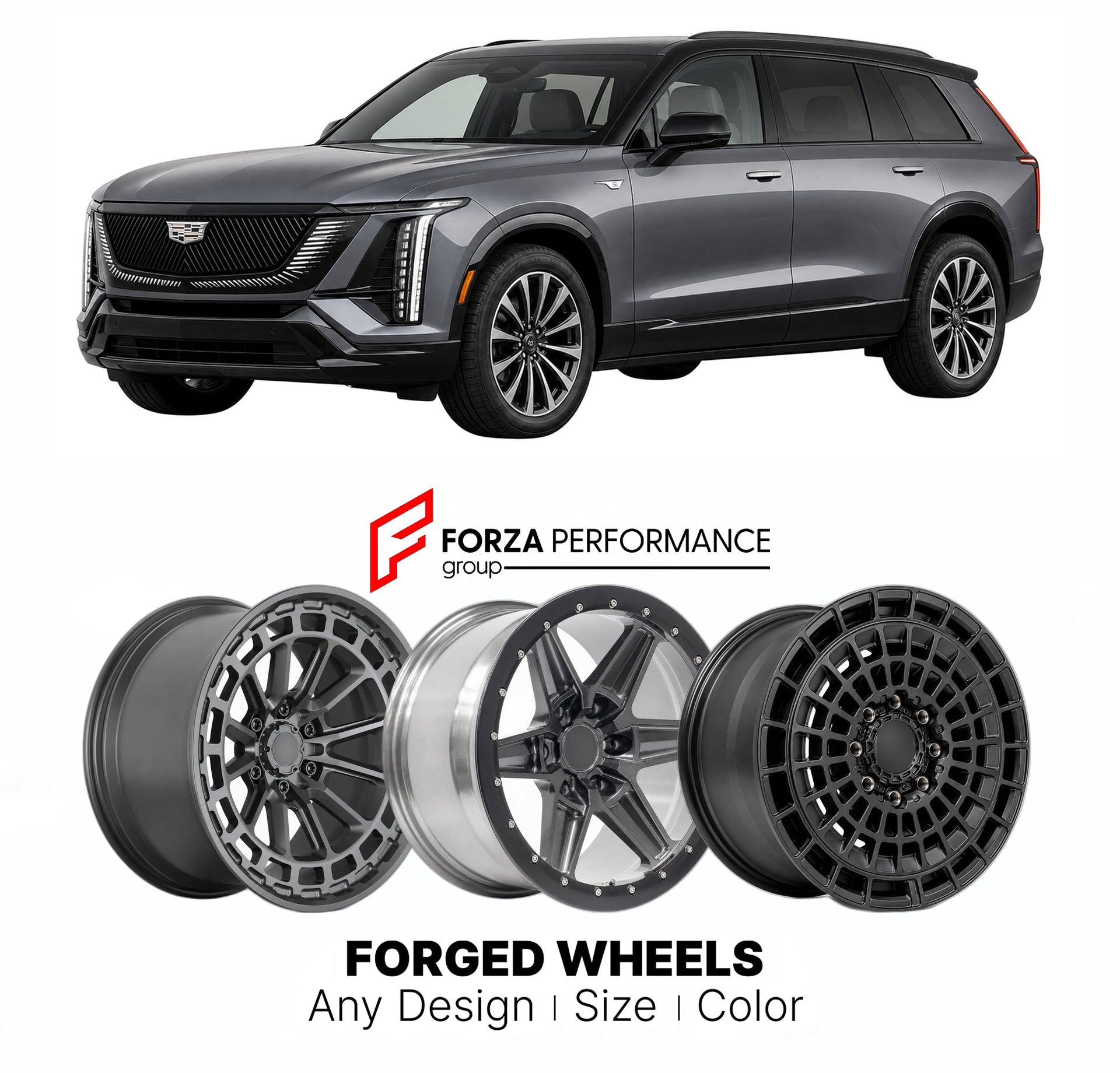 FORGED WHEELS RIMS for CADILLAC VISTIQ PREMIUM LUXURY 2026+

Custom forged wheels for Cadillac Vistiq Premium Luxury 2026+. Made-to-order monoblock, 2-piece and 3-piece rims in custom sizes, offsets, colors and finishes with guaranteed fitment.

We manufacture premium quality forged wheels rims for Cadillac Vistiq Premium Luxury 2026+ in any design, size, color.

THIS WHEEL DESIGN CAN BE CUSTOM-MADE FOR YOUR CAR IN ANY SIZE AND COLOR OPTIONS
Available in monoblock, 2-piece, 3-piece, duoblock, beadlock
3D wh