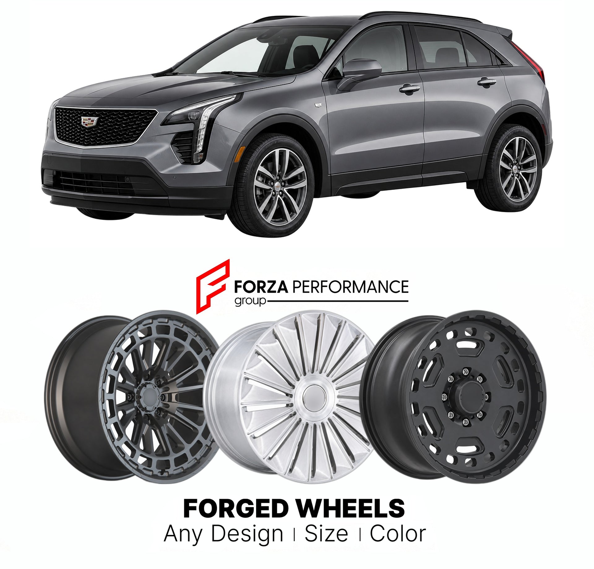 FORGED WHEELS RIMS for CADILLAC XT4 SPORT 2019+

Custom forged wheels for Cadillac XT4 Sport 2019+. Made-to-order monoblock, 2-piece and 3-piece rims in custom sizes, offsets, colors and finishes with guaranteed fitment.

We manufacture premium quality forged wheels rims for Cadillac XT4 Sport 2019+ in any design, size, color.

THIS WHEEL DESIGN CAN BE CUSTOM-MADE FOR YOUR CAR IN ANY SIZE AND COLOR OPTIONS
Available in monoblock, 2-piece, 3-piece, duoblock, beadlock
3D wheel renderings are provided accordin