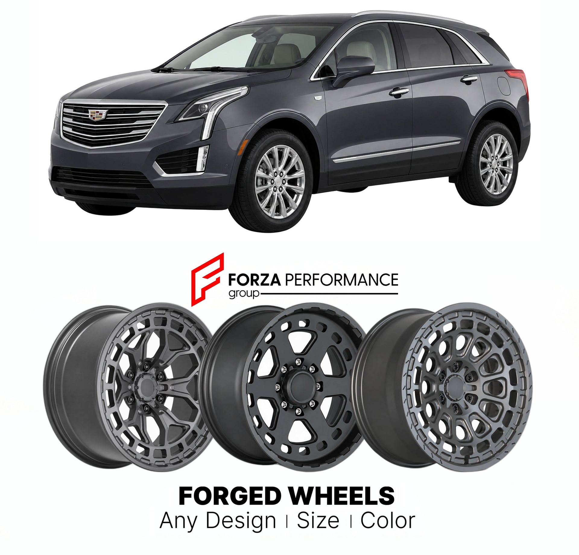 FORGED WHEELS RIMS for CADILLAC XT5 LUXURY 2017+

Custom forged wheels for Cadillac XT5 Luxury 2017+. Made-to-order monoblock, 2-piece and 3-piece rims in custom sizes, offsets, colors and finishes with guaranteed fitment.

We manufacture premium quality forged wheels rims for Cadillac XT5 Luxury 2017+ in any design, size, color.

THIS WHEEL DESIGN CAN BE CUSTOM-MADE FOR YOUR CAR IN ANY SIZE AND COLOR OPTIONS
Available in monoblock, 2-piece, 3-piece, duoblock, beadlock
3D wheel renderings are provided accor
