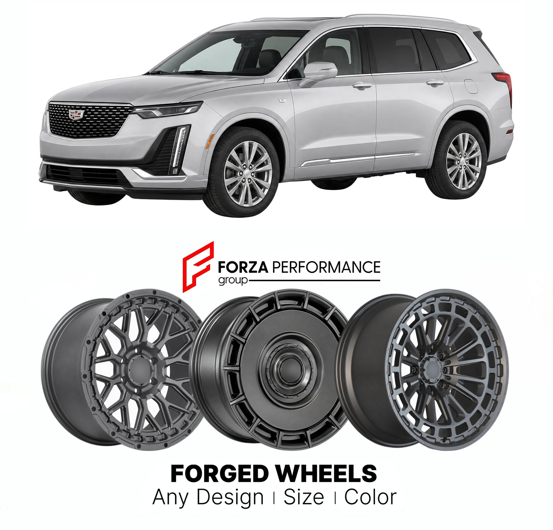 FORGED WHEELS RIMS for CADILLAC XT6 PREMIUM LUXURY 2020+

Custom forged wheels for Cadillac XT6 Premium Luxury 2020+. Made-to-order monoblock, 2-piece and 3-piece rims in custom sizes, offsets, colors and finishes with guaranteed fitment.

We manufacture premium quality forged wheels rims for Cadillac XT6 Premium Luxury 2020+ in any design, size, color.

THIS WHEEL DESIGN CAN BE CUSTOM-MADE FOR YOUR CAR IN ANY SIZE AND COLOR OPTIONS
Available in monoblock, 2-piece, 3-piece, duoblock, beadlock
3D wheel rende