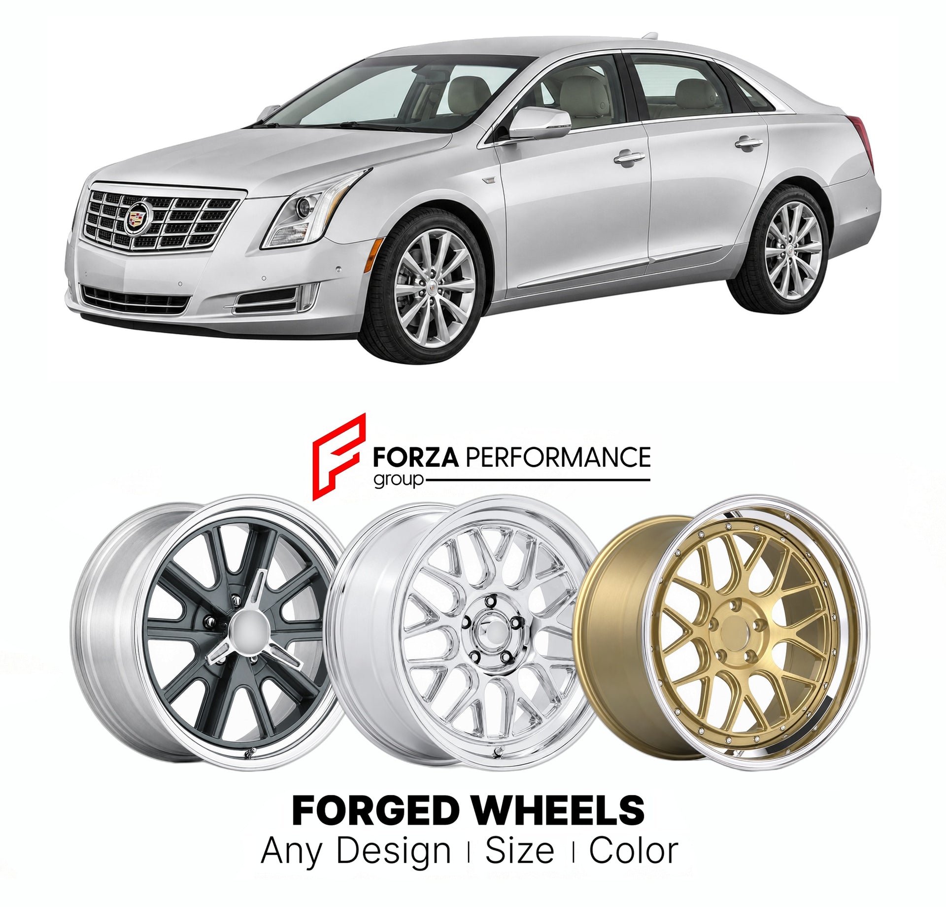 FORGED WHEELS RIMS for CADILLAC XTS PREMIUM 2013 - 2019

Custom forged wheels for Cadillac XTS Premium 2013 - 2019. Made-to-order monoblock, 2-piece and 3-piece rims in custom sizes, offsets, colors and finishes with guaranteed fitment.

We manufacture premium quality forged wheels rims for Cadillac XTS Premium 2013 - 2019 in any design, size, color.

THIS WHEEL DESIGN CAN BE CUSTOM-MADE FOR YOUR CAR IN ANY SIZE AND COLOR OPTIONS
Available in monoblock, 2-piece, 3-piece, duoblock, beadlock
3D wheel renderin