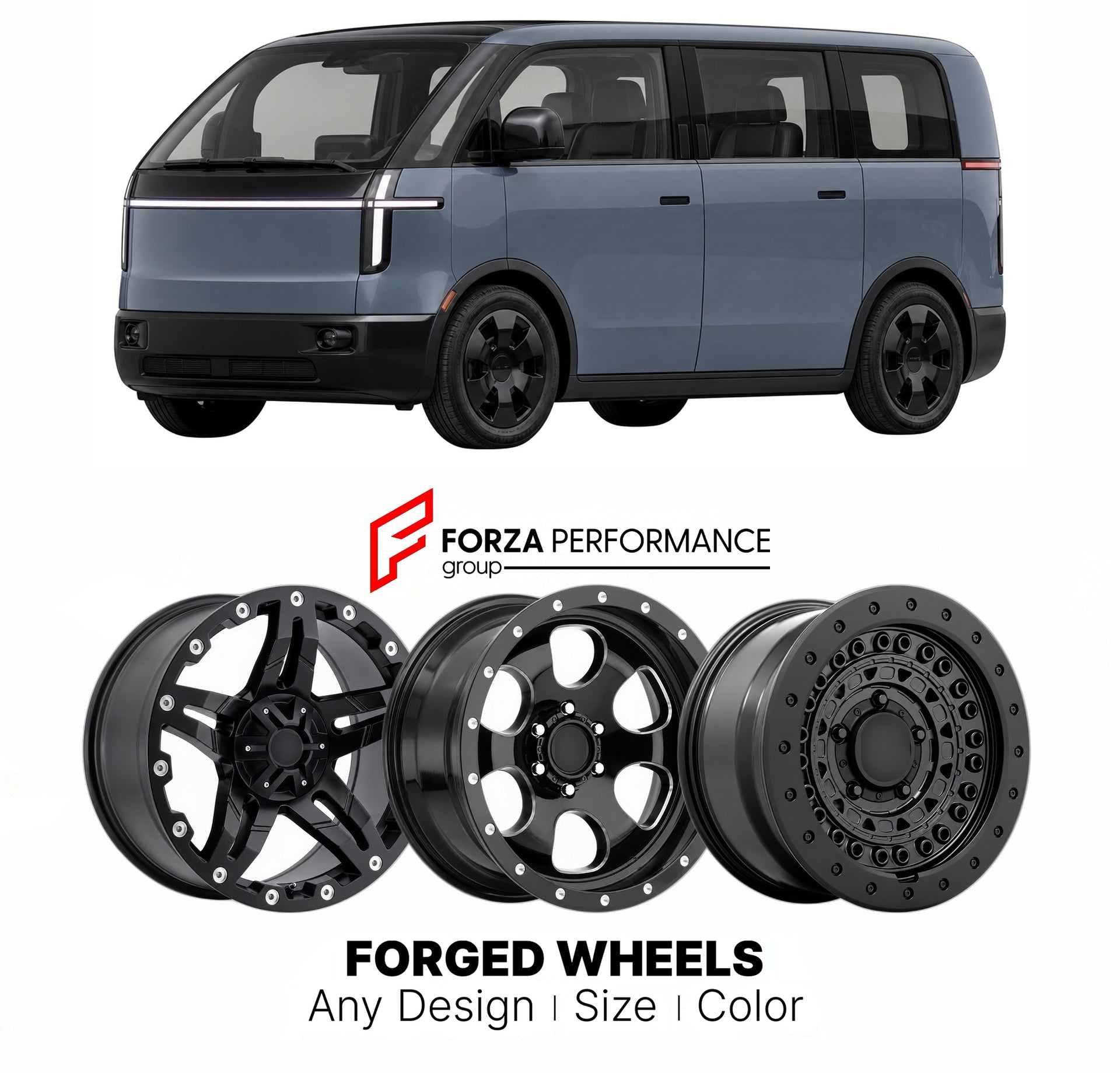 FORGED WHEELS RIMS for CANOO LIFESTYLE VEHICLE LOW-VOLUME 2022+

Custom forged wheels for Canoo Lifestyle Vehicle Low-Volume 2022+. Made-to-order monoblock, 2-piece and 3-piece rims in custom sizes, offsets, colors and finishes with guaranteed fitment.

We manufacture premium quality forged wheels rims for Canoo Lifestyle Vehicle Low-Volume 2022+ in any design, size, color.

THIS WHEEL DESIGN CAN BE CUSTOM-MADE FOR YOUR CAR IN ANY SIZE AND COLOR OPTIONS
Available in monoblock, 2-piece, 3-piece, duoblock, be