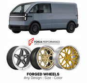 FORGED WHEELS RIMS for CANOO LIFESTYLE VEHICLE LOW-VOLUME ELECTRIC VAN 2023+

Custom forged wheels for Canoo Lifestyle Vehicle Low-Volume Electric Van 2023+. Made-to-order monoblock, 2-piece and 3-piece rims in custom sizes, offsets, colors and finishes with guaranteed fitment.

We manufacture premium quality forged wheels rims for Canoo Lifestyle Vehicle Low-Volume Electric Van 2023+ in any design, size, color.

THIS WHEEL DESIGN CAN BE CUSTOM-MADE FOR YOUR CAR IN ANY SIZE AND COLOR OPTIONS
Available in mo