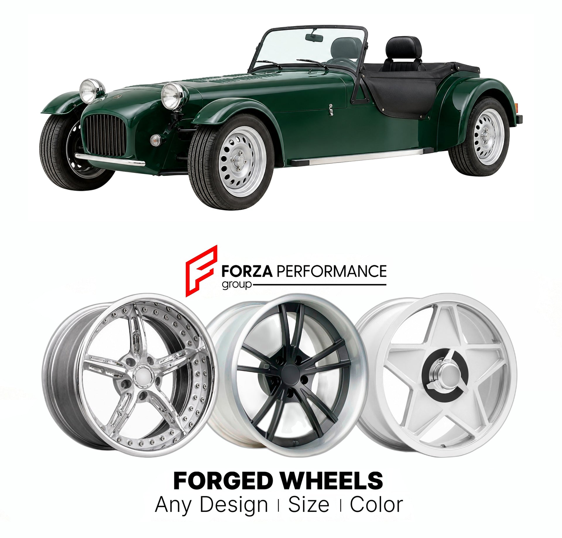 CUSTOM CLASSIC VINTAGE RESTOMOD RETRO OLD SCHOOL FORGED WHEELS RIMS for CATERHAM SEVEN CLASSIC VX 1600 1997 - 1997

Custom forged wheels for Caterham Seven Classic VX 1600 1997 - 1997. Classic, vintage, restomod wheel designs made to order in custom sizes, offsets, colors and finishes.

We manufacture premium quality forged wheels rims for Caterham Seven Classic VX 1600 1997 - 1997 in any design, size, color.

THIS WHEEL DESIGN CAN BE CUSTOM-MADE FOR YOUR CAR IN ANY SIZE AND COLOR OPTIONS
Available in monob