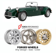 CUSTOM CLASSIC VINTAGE RESTOMOD RETRO OLD SCHOOL FORGED WHEELS RIMS for CATERHAM SEVEN SERIES 3 1973+

Custom forged wheels for Caterham Seven Series 3 1973+. Classic, vintage, restomod wheel designs made to order in custom sizes, offsets, colors and finishes.

We manufacture premium quality forged wheels rims for Caterham Seven Series 3 1973+ in any design, size, color.

THIS WHEEL DESIGN CAN BE CUSTOM-MADE FOR YOUR CAR IN ANY SIZE AND COLOR OPTIONS
Available in monoblock, 2-piece, 3-piece, duoblock, beadl