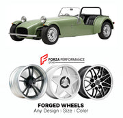 CUSTOM CLASSIC VINTAGE RESTOMOD RETRO OLD SCHOOL FORGED WHEELS RIMS for CATERHAM SUPER SEVEN 1600 GT SERIES 3 1974 - 1980

Custom forged wheels for Caterham Super Seven 1600 GT Series 3 1974 - 1980. Classic, vintage, restomod wheel designs made to order in custom sizes, offsets, colors and finishes.

We manufacture premium quality forged wheels rims for Caterham Super Seven 1600 GT Series 3 1974 - 1980 in any design, size, color.

THIS WHEEL DESIGN CAN BE CUSTOM-MADE FOR YOUR CAR IN ANY SIZE AND COLOR OPTIO