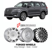 Custom forged wheels for Changan CS95 2019+. Made-to-order monoblock, 2-piece and 3-piece wheels in custom sizes, offsets, colors and finishes with guaranteed vehicle fitment.

We manufacture premium quality forged wheels rims for Changan CS95 2019+ in any design, size, color.

THIS WHEEL DESIGN CAN BE CUSTOM-MADE FOR YOUR CAR IN ANY SIZE AND COLOR OPTIONS
Available in monoblock, 2-piece, 3-piece, duoblock, beadlock
3D wheel renderings are provided according to the exact dimensions and specifications reques