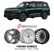 Custom forged wheels for Chery Tiggo 9L 2025+. Made-to-order monoblock, 2-piece and 3-piece wheels in custom sizes, offsets, colors and finishes with guaranteed vehicle fitment.

We manufacture premium quality forged wheels rims for Chery Tiggo 9L 2025+ in any design, size, color.

THIS WHEEL DESIGN CAN BE CUSTOM-MADE FOR YOUR CAR IN ANY SIZE AND COLOR OPTIONS
Available in monoblock, 2-piece, 3-piece, duoblock, beadlock
3D wheel renderings are provided according to the exact dimensions and specifications re