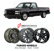 FORGED WHEELS RIMS for CHEVROLET 454 SS GMT400 SPORT PICKUP 1990 - 1993

Custom forged wheels for Chevrolet 454 SS GMT400 Sport Pickup 1990 - 1993. Made-to-order monoblock, 2-piece and 3-piece rims in custom sizes, offsets, colors and finishes with guaranteed fitment.

We manufacture premium quality forged wheels rims for Chevrolet 454 SS GMT400 Sport Pickup 1990 - 1993 in any design, size, color.

THIS WHEEL DESIGN CAN BE CUSTOM-MADE FOR YOUR CAR IN ANY SIZE AND COLOR OPTIONS
Available in monoblock, 2-piec