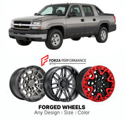 FORGED WHEELS RIMS for CHEVROLET AVALANCHE 2500 2002 - 2013

Custom forged wheels for Chevrolet Avalanche 2500 2002 - 2013. Made-to-order monoblock, 2-piece and 3-piece rims in custom sizes, offsets, colors and finishes with guaranteed fitment.

We manufacture premium quality forged wheels rims for Chevrolet Avalanche 2500 2002 - 2013 in any design, size, color.

THIS WHEEL DESIGN CAN BE CUSTOM-MADE FOR YOUR CAR IN ANY SIZE AND COLOR OPTIONS
Available in monoblock, 2-piece, 3-piece, duoblock, beadlock
3D wh