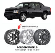 FORGED WHEELS RIMS for CHEVROLET AVALANCHE BLACK DIAMOND EDITION 2002 - 2013

Custom forged wheels for Chevrolet Avalanche Black Diamond Edition 2002 - 2013. Made-to-order monoblock, 2-piece and 3-piece rims in custom sizes, offsets, colors and finishes with guaranteed fitment.

We manufacture premium quality forged wheels rims for Chevrolet Avalanche Black Diamond Edition 2002 - 2013 in any design, size, color.

THIS WHEEL DESIGN CAN BE CUSTOM-MADE FOR YOUR CAR IN ANY SIZE AND COLOR OPTIONS
Available in mo