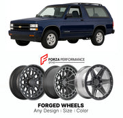 FORGED WHEELS RIMS for CHEVROLET BLAZER 2-DOOR S 1995 - 2005

Custom forged wheels for Chevrolet Blazer 2-Door S 1995 - 2005. Made-to-order monoblock, 2-piece and 3-piece rims in custom sizes, offsets, colors and finishes with guaranteed fitment.

We manufacture premium quality forged wheels rims for Chevrolet Blazer 2-Door S 1995 - 2005 in any design, size, color.

THIS WHEEL DESIGN CAN BE CUSTOM-MADE FOR YOUR CAR IN ANY SIZE AND COLOR OPTIONS
Available in monoblock, 2-piece, 3-piece, duoblock, beadlock
3D