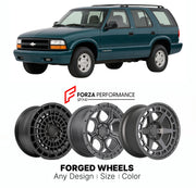 FORGED WHEELS RIMS for CHEVROLET BLAZER 4-DOOR S 1995 - 2005

Custom forged wheels for Chevrolet Blazer 4-Door S 1995 - 2005. Made-to-order monoblock, 2-piece and 3-piece rims in custom sizes, offsets, colors and finishes with guaranteed fitment.

We manufacture premium quality forged wheels rims for Chevrolet Blazer 4-Door S 1995 - 2005 in any design, size, color.

THIS WHEEL DESIGN CAN BE CUSTOM-MADE FOR YOUR CAR IN ANY SIZE AND COLOR OPTIONS
Available in monoblock, 2-piece, 3-piece, duoblock, beadlock
3D