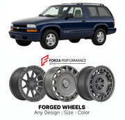 FORGED WHEELS RIMS for CHEVROLET BLAZER LS 1995 - 2005

Custom forged wheels for Chevrolet Blazer LS 1995 - 2005. Made-to-order monoblock, 2-piece and 3-piece rims in custom sizes, offsets, colors and finishes with guaranteed fitment.

We manufacture premium quality forged wheels rims for Chevrolet Blazer LS 1995 - 2005 in any design, size, color.

THIS WHEEL DESIGN CAN BE CUSTOM-MADE FOR YOUR CAR IN ANY SIZE AND COLOR OPTIONS
Available in monoblock, 2-piece, 3-piece, duoblock, beadlock
3D wheel renderings 