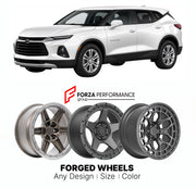 FORGED WHEELS RIMS for CHEVROLET BLAZER MIDSIZE CROSSOVER 2019+

Custom forged wheels for Chevrolet Blazer Midsize Crossover 2019+. Made-to-order monoblock, 2-piece and 3-piece rims in custom sizes, offsets, colors and finishes with guaranteed fitment.

We manufacture premium quality forged wheels rims for Chevrolet Blazer Midsize Crossover 2019+ in any design, size, color.

THIS WHEEL DESIGN CAN BE CUSTOM-MADE FOR YOUR CAR IN ANY SIZE AND COLOR OPTIONS
Available in monoblock, 2-piece, 3-piece, duoblock, be