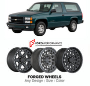 FORGED WHEELS RIMS for CHEVROLET BLAZER S- COMPACT 1995 - 2005

Custom forged wheels for Chevrolet Blazer S- Compact 1995 - 2005. Made-to-order monoblock, 2-piece and 3-piece rims in custom sizes, offsets, colors and finishes with guaranteed fitment.

We manufacture premium quality forged wheels rims for Chevrolet Blazer S- Compact 1995 - 2005 in any design, size, color.

THIS WHEEL DESIGN CAN BE CUSTOM-MADE FOR YOUR CAR IN ANY SIZE AND COLOR OPTIONS
Available in monoblock, 2-piece, 3-piece, duoblock, beadl