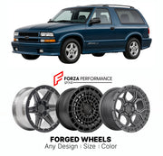 FORGED WHEELS RIMS for CHEVROLET BLAZER XTREME S 1995 - 2005

Custom forged wheels for Chevrolet Blazer Xtreme S 1995 - 2005. Made-to-order monoblock, 2-piece and 3-piece rims in custom sizes, offsets, colors and finishes with guaranteed fitment.

We manufacture premium quality forged wheels rims for Chevrolet Blazer Xtreme S 1995 - 2005 in any design, size, color.

THIS WHEEL DESIGN CAN BE CUSTOM-MADE FOR YOUR CAR IN ANY SIZE AND COLOR OPTIONS
Available in monoblock, 2-piece, 3-piece, duoblock, beadlock
3D