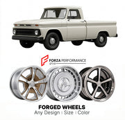 CUSTOM CLASSIC VINTAGE RESTOMOD RETRO OLD SCHOOL FORGED WHEELS RIMS for CHEVROLET C10 1960 - 1966
Custom forged wheels for classic American muscle cars. Ideal for restomod builds, vintage restorations, and show cars. Deep dish and retro styling available.

We manufacture premium quality forged wheels rims for Chevrolet C10 1960 - 1966 in any design, size, color.

THIS WHEEL DESIGN CAN BE CUSTOM-MADE FOR YOUR CAR IN ANY SIZE AND COLOR OPTIONS
Available in monoblock, 2-piece, 3-piece, duoblock, beadlock
3D wh